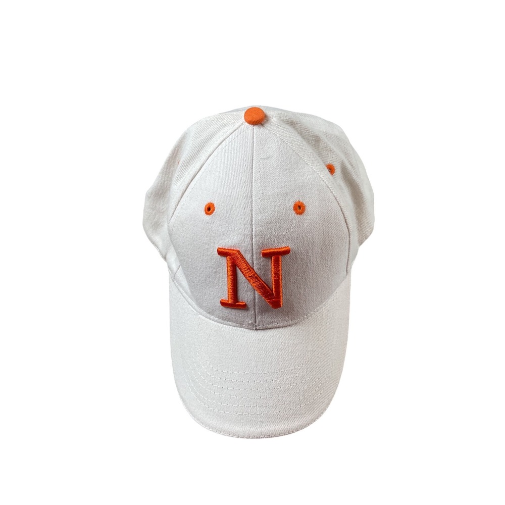 Tigers White Cotton Baseball Cap Orange Accents Initial N Hat